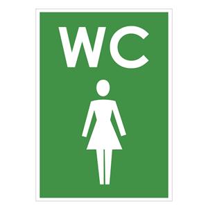 WC ženy, zelená, plast 1mm,105x148mm