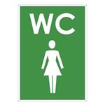 WC ženy, zelená, plast 2mm s dierkami-105x148mm