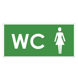 WC ženy, zelená, plast 2mm s dierkami-190x90mm