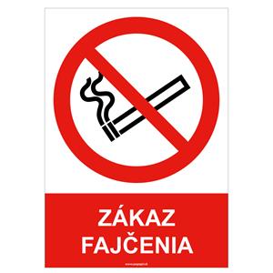 Zákaz fajčenia - bezpečnostná tabuľka , plast A4, 0,5 mm