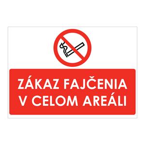 Zákaz fajčenia v celom areáli,plast 2mm,297x210mm