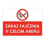 Zákaz fajčenia v celom areáli, plast 2mm s dierkami-297x210mm