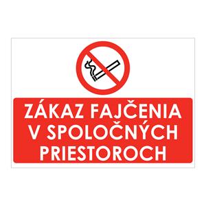 Zákaz fajčenia v spoločných priestoroch,plast 2mm,210x148mm