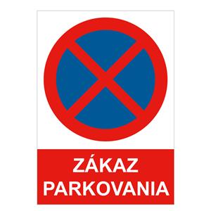 Zákaz parkovania (zastavenia) - bezpečnostná tabuľka, samolepka A4