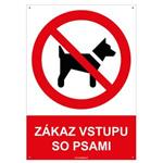 Zákaz vstupu so psami - bezpečnostná tabuľka s dierkami, plast A5, 2 mm