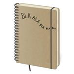 Zápisník A5 bodkovaný TWIN - Bla bla - hnedá