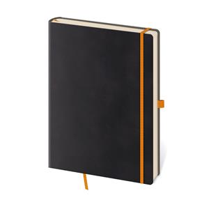 Zápisník Flexies B6 linajkový - čierna/oranžová