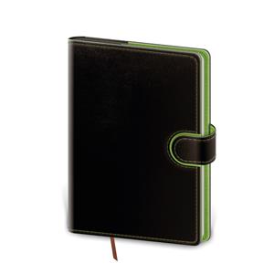 Zápisník Flip A5 linajkový - čierno/zelená