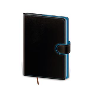 Zápisník Flip B6 bodkovaný - čierno/modrá