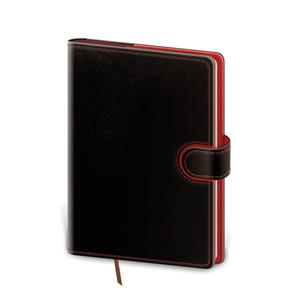 Zápisník Flip B6 linajkový - čierno/červená