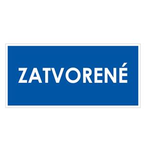 Zatvorené, modrá, plast 1mm,190x90mm