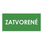 Zatvorené, zelená, plast 1mm,190x90mm